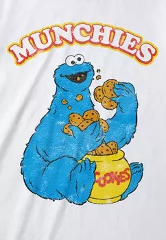 Футболка с принтом SESAME STREET MUNCHIES Henry Tiger, белый