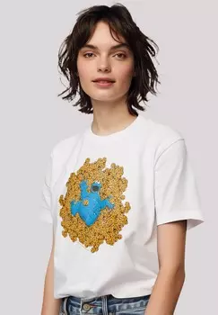Футболка с принтом SESAMSTRASSE COOKIE MONSTER COOCKIE BAD F4NT4STIC, белый