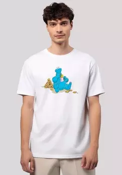 Футболка с принтом SESAMSTRASSE COOKIE MONSTER COOCKIETIME F4NT4STIC, белый