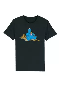 Футболка с принтом SESAMSTRASSE COOKIE MONSTER COOCKIETIME F4NT4STIC, черный
