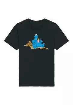 Футболка с принтом SESAMSTRASSE COOKIE MONSTER COOCKIETIME F4NT4STIC, черный