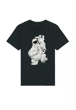 Футболка с принтом SESAMSTRASSE COOKIE MONSTER PENCIL DRAWING F4NT4STIC, черный