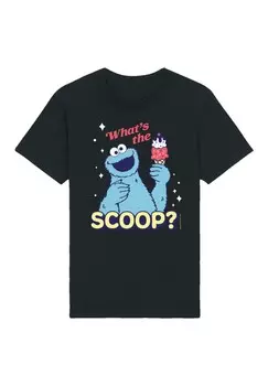 Футболка с принтом SESAMSTRASSE COOKIE MONSTER SCOOP F4NT4STIC, черный