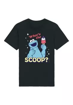 Футболка с принтом SESAMSTRASSE COOKIE MONSTER SCOOP F4NT4STIC, черный