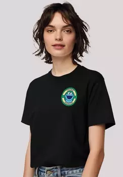 Футболка с принтом SESAMSTRASSE COOKIE MONSTER STICKER F4NT4STIC, черный