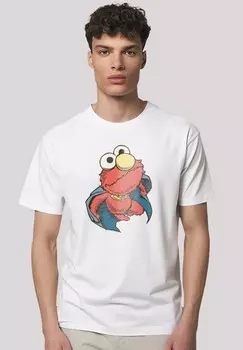 Футболка с принтом SESAMSTRASSE ELMO SUPERHERO F4NT4STIC, белый