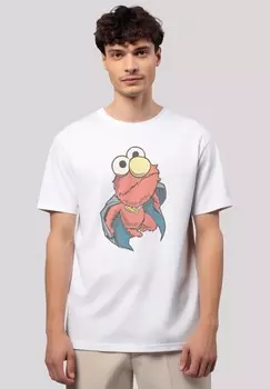 Футболка с принтом SESAMSTRASSE ELMO SUPERHERO F4NT4STIC, белый