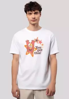 Футболка с принтом SESAMSTRASSE ELMO YOU GOT THIS F4NT4STIC, белый
