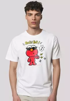 Футболка с принтом SESAMSTRASSE ELMOS ROCKN ROLL F4NT4STIC, белый