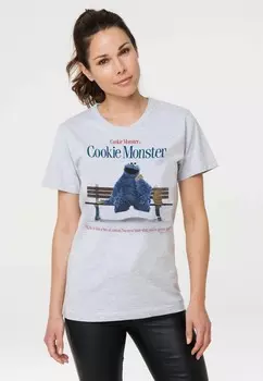 Футболка с принтом SESAMSTRASSE – KRMELMONSTER LOGOSHIRT, цвет Mottled Grey