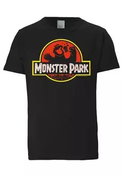 Футболка с принтом SESAMSTRASSE KRMELMONSTER MONSTER PARK LOGOSHIRT, черный