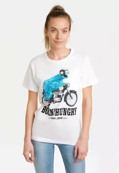 Футболка с принтом SESAMSTRASSE KRMELMONSTER MOTORRAD LOGOSHIRT, цвет wei