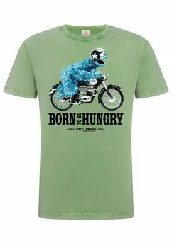 Футболка с принтом SESAMSTRASSE KRMELMONSTER MOTORRAD LOGOSHIRT, светло-зеленый