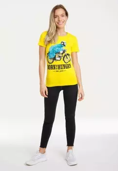 Футболка с принтом SESAMSTRASSE KRMELMONSTER MOTORRAD LOGOSHIRT, желтый