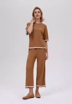 Футболка с принтом SET - Trousers Anna Field by Zalando, светло-коричневый