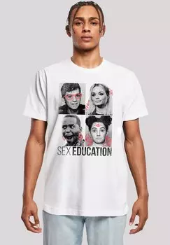 Футболка с принтом SEX EDUCATION CLASS PHOTOS NETFLIX TV SERIES F4NT4STIC, белый