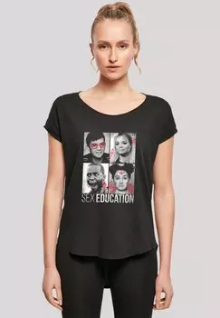Футболка с принтом SEX EDUCATION CLASS PHOTOS NETFLIX TV SERIES F4NT4STIC, черный