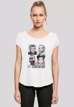 Футболка с принтом SEX EDUCATION CLASS PHOTOS NETFLIX TV SERIES F4NT4STIC, белый