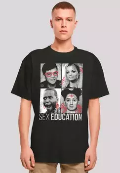 Футболка с принтом SEX EDUCATION CLASS PHOTOS NETFLIX TV SERIES F4NT4STIC, черный