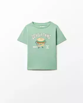 Футболка с принтом Sfera, светло-зеленый