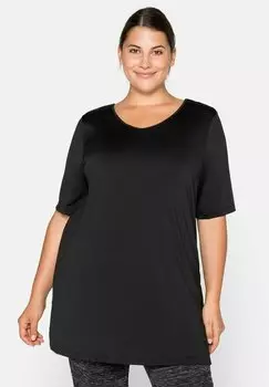 Футболка с принтом Sheego, черный