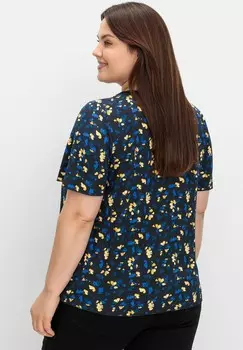 Футболка с принтом Sheego, черный