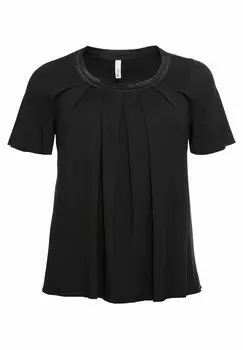 Футболка с принтом Sheego, черный