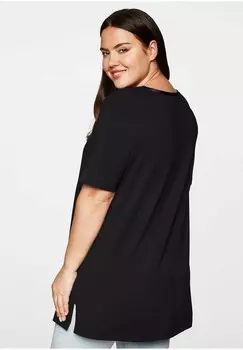 Футболка с принтом Sheego, черный