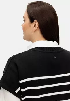 Футболка с принтом Sheego, черный