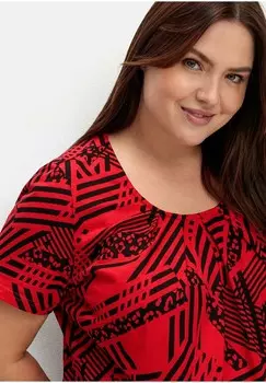 Футболка с принтом Sheego, красный