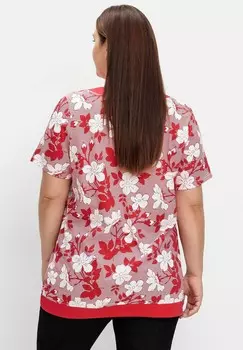 Футболка с принтом Sheego, красный