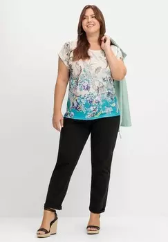 Футболка с принтом Sheego, мультиколор