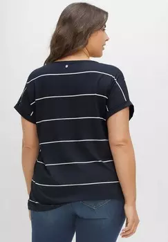 Футболка с принтом Sheego, синий