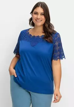 Футболка с принтом Sheego, синий