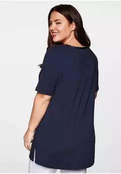 Футболка с принтом Sheego, темно-синий