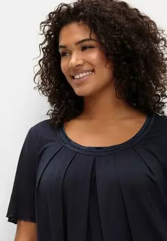 Футболка с принтом Sheego, темно-синий