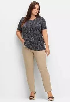 Футболка с принтом Sheego, темно-синий