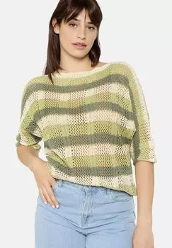 Футболка с принтом SHEER STRIPED LolaLiza, хаки