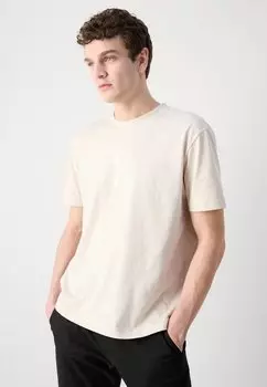 Футболка с принтом SHINY MONOLOGO TEE Calvin Klein Jeans, песочный