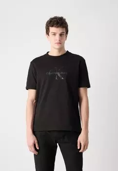 Футболка с принтом SHINY MONOLOGO TEE Calvin Klein Jeans, черный