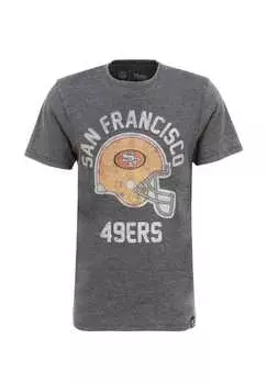 Футболка с принтом шлема НФЛ с крутым принтом футбольного шлема Re:Covered, серый