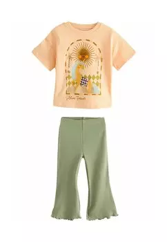 Футболка с принтом SHORT SLEEVE AND SET Next, светло-зеленый