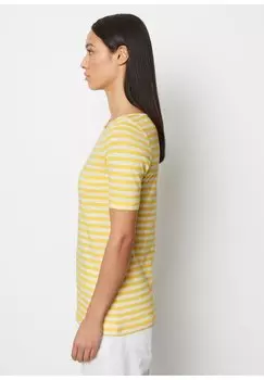 Футболка с принтом Short Sleeve Boat Neck Striped Marc O'Polo, мульти-кукурузно-желтый