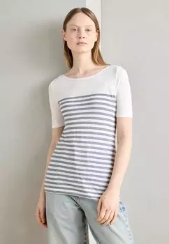 Футболка с принтом SHORT SLEEVE BOAT NECK STRIPED Marc O'Polo, светло-голубой