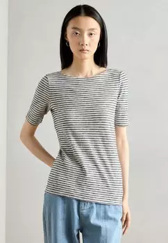 Футболка с принтом SHORT SLEEVE BOAT NECK STRIPED Marc O'Polo, черный