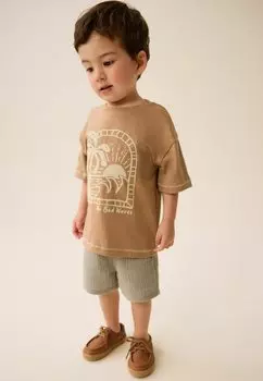 Футболка с принтом Short Sleeve Character Next, коричнево-коричневая