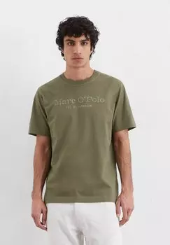Футболка с принтом SHORT SLEEVE CREW NECK CLASSIC INSIDE CHEST Marc O'Polo, зеленый