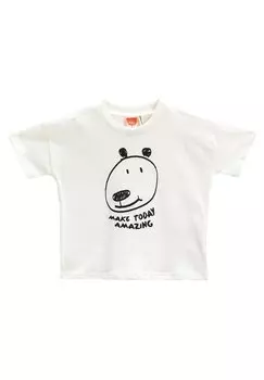 Футболка с принтом SHORT SLEEVE CREW NECK DOG Koton, цвет ecru