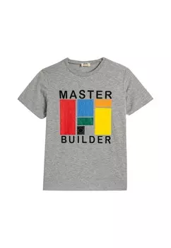 Футболка с принтом SHORT SLEEVE CREW NECK PLAY THEMED PRINTED DETAIL Koton, серый