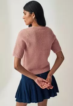 Футболка с принтом SHORT SLEEVE CREW NECK-REGULAR FIT Next, розовый